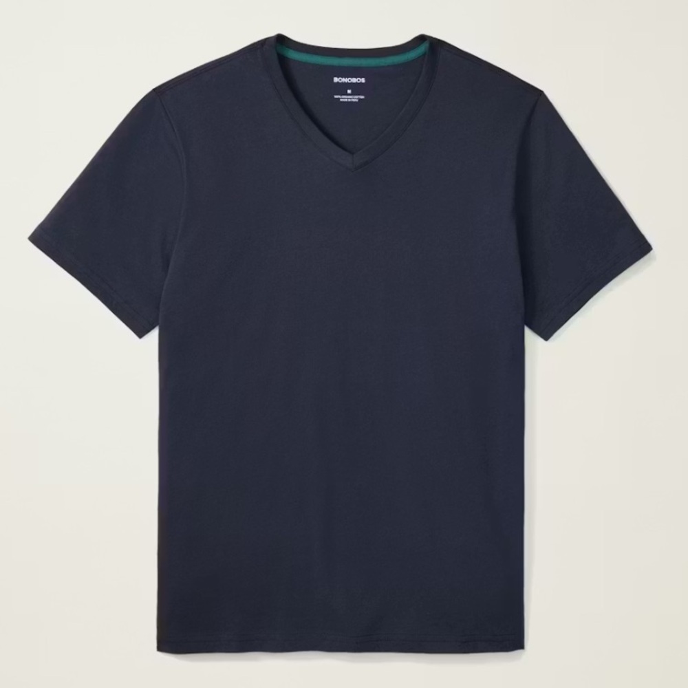 Bonobos 100% Organic Cotton V-Neck Short Sleeve Tee Men’s Size XXL in Navy Blue